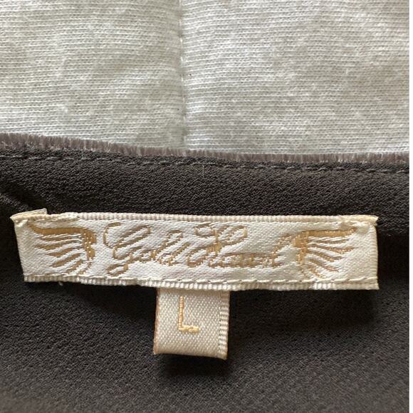 GOLD HAWK Womens Top Large Brown Velvet Babydoll Grunge Goth Retro Y2K Summer - Picture 6 of 9